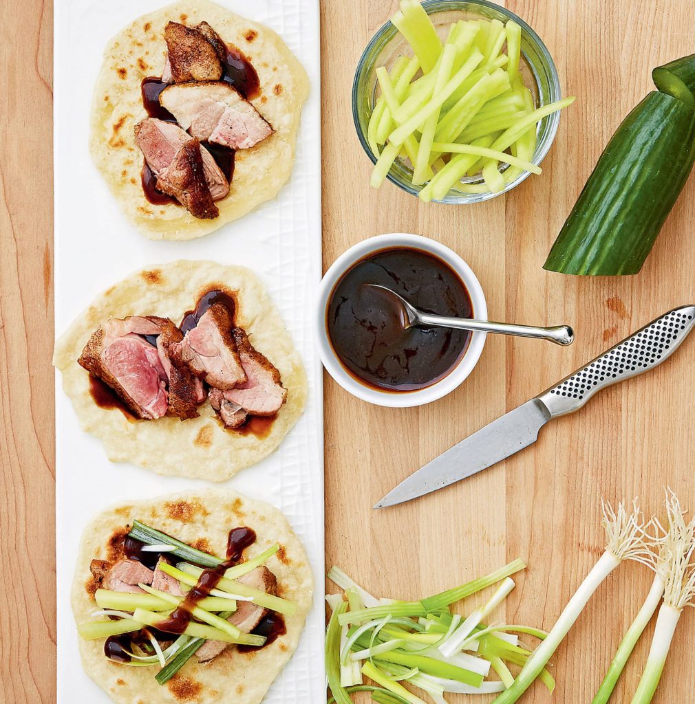 Burritos de pato pekinés